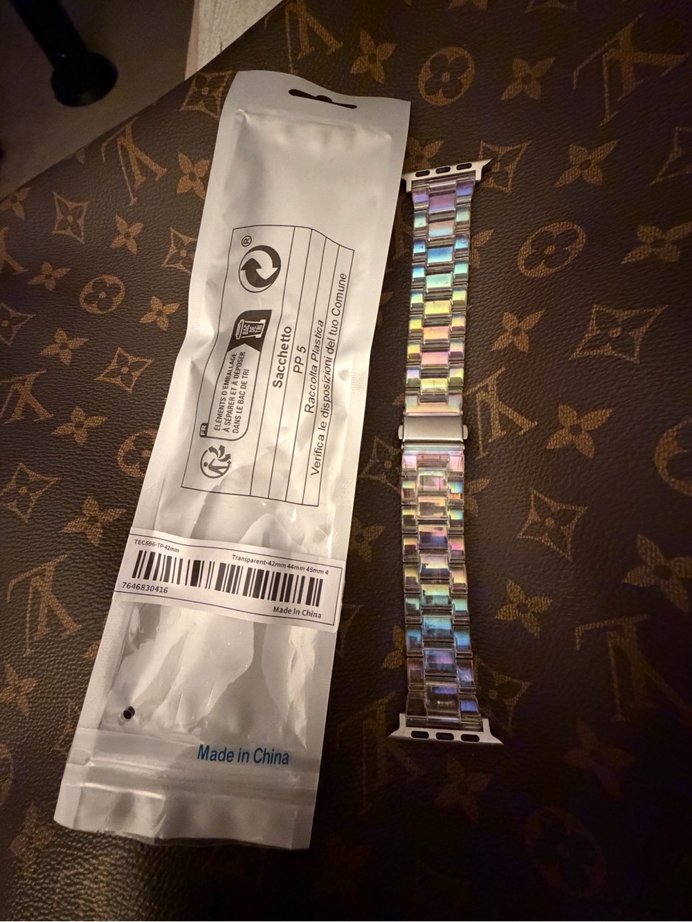 Apple Iridescent Multicolor Stainless Steel Watch Band